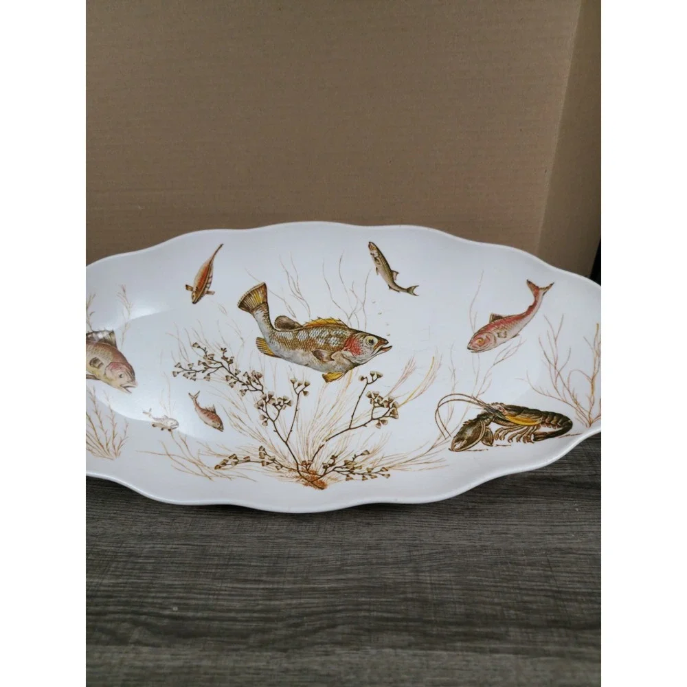 Montage of the Sea - Waverly Products Vintage Melamine Serving Platter